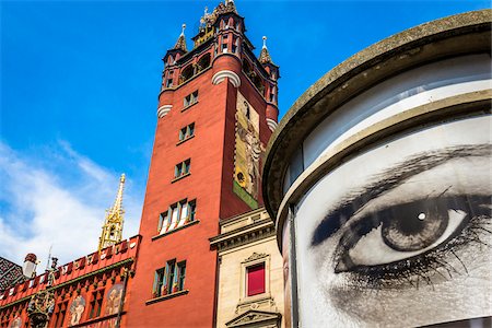 peinture murale - Basel Town Hall (Rathaus), Basel, Switzerland Photographie de stock - Rights-Managed, Code: 700-08986108