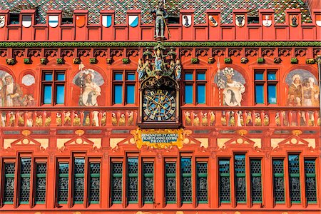 simsearch:6119-08268314,k - Architectural detail of the Basel Town Hall (Rathaus) in Basel, Switzerland Photographie de stock - Rights-Managed, Code: 700-08986109
