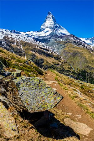 simsearch:6119-08211377,k - Rocks along the pathway on the Mark Twain Way from Riffelberg to Riffelalp in Zermatt, Switzerland Photographie de stock - Rights-Managed, Code: 700-08986160