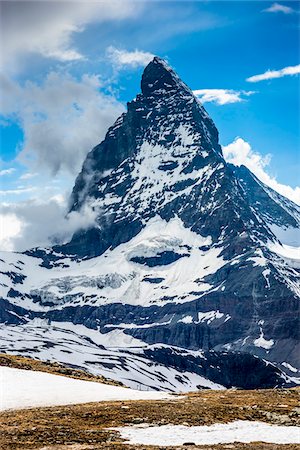 simsearch:862-06543089,k - Close-up of the Matterhorn summit in spring near Zermatt in Switzerland Photographie de stock - Rights-Managed, Code: 700-08986334