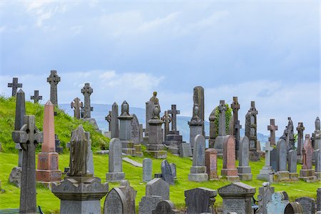 Grave markers in Old Town Cemetery in Stirling, Scotland, United Kingdom Stockbilder - Lizenzpflichtiges, Bildnummer: 700-08986534