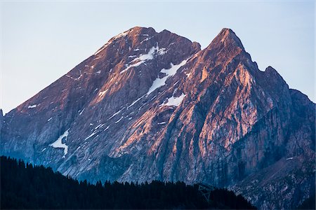 southern limestone alps - Mountain top at sunrise in the Dolomites near Canazei in South Tyrol, Italy Stock Photo - Rights-Managed, Code: 700-08986566