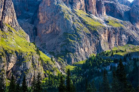 southern limestone alps - Mountain view of the Sella Pass in the Dolomites in South Tyrol, Italy Stock Photo - Rights-Managed, Code: 700-08986567