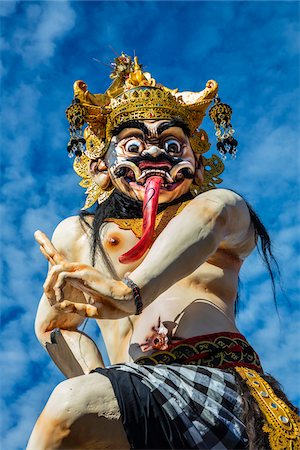 simsearch:610-00257640,k - Close-up of an Ogoh-ogoh statue built for the Ngrupuk Parade, which takes place on the eve of Nyepi Day in Ubud in Gianyar, Bali, Indonesia Foto de stock - Con derechos protegidos, Código: 700-09134709