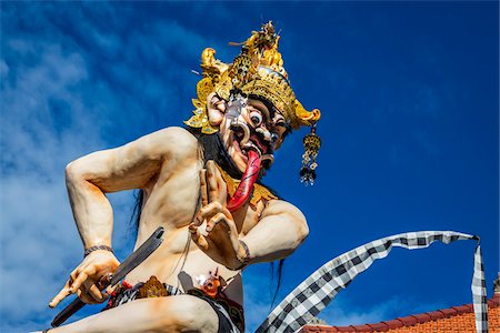 simsearch:610-00257640,k - Close-up of an Ogoh-ogoh statue built for the Ngrupuk Parade, which takes place on the eve of Nyepi Day in Ubud in Gianyar, Bali, Indonesia Foto de stock - Con derechos protegidos, Código: 700-09134710