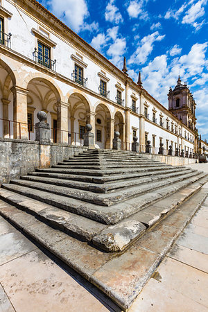 Stairs leading to the Alcobaca Monastery and church in Alcobaca in Leiria District in Oeste, Portugal Stockbilder - Lizenzpflichtiges, Bildnummer: 700-09226569