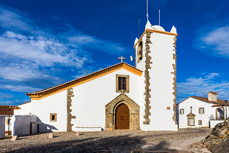 White washed Church of Saint Christopher in the municipality of Marvao in Portalegre District in Portugal Stock Photo - Rights-Managed, Code: 700-09226817