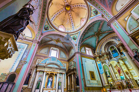 Ornate interior of the Temple of the Congregation, Santiago de Queretaro, Queretaro, Mexico Stock Photo - Rights-Managed, Code: 700-09226935