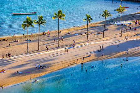 Duke Kahanamoku Lagoon at Waikiki Beach in Honolulu on Oahu, Hawaii, USA Stock Photo - Rights-Managed, Code: 700-09227154