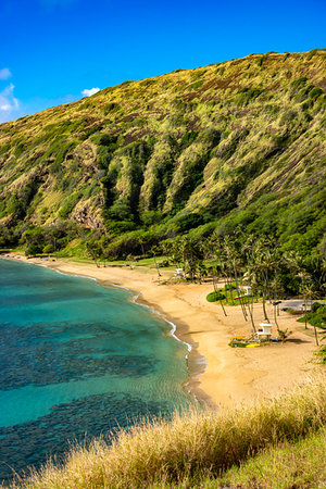 simsearch:614-03455076,k - Shoreline and beach at Hanauma Bay in Oahu, Hawaii, USA Stock Photo - Rights-Managed, Code: 700-09227159