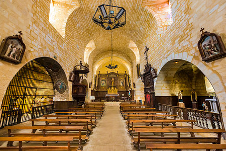 simsearch:700-09236390,k - The interior of Eglise de Notre Dame de l'Assomption, Domme, Dordogne, Nouvelle-Aquitaine, France. Stock Photo - Rights-Managed, Code: 700-09236419
