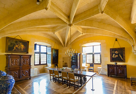european castle interiors - Chateau de Losse, Dordogne, Nouvelle-Aquitaine, France. Stock Photo - Rights-Managed, Code: 700-09236468