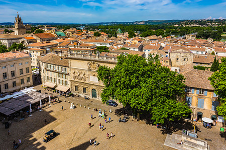 palais des papes - View from the Palace of the Popes, (Palais des Papes), Avignon, Provence-Alpes-Cote d'Azur, Provence, France. Stock Photo - Rights-Managed, Code: 700-09236743