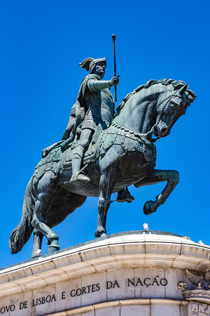 Statue of King John I in Praca da Figueira in the city of Lisbon, Portugal. Stock Photo - Rights-Managed, Code: 700-09237047