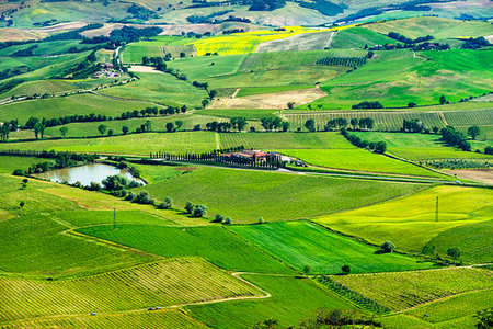simsearch:700-09237490,k - View of the Val D'Orcia from Montalcino, Tuscany, Italy. Foto de stock - Con derechos protegidos, Código: 700-09237475