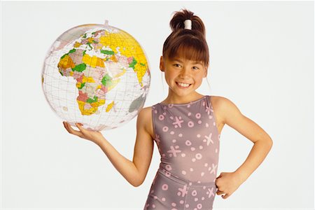 Girl with Globe Europe, Africa and Asia Stock Photo - Rights-Managed, Code: 700-00005775