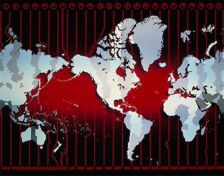 World Map with Time Zones Stock Photo - Rights-Managed, Code: 700-00005863