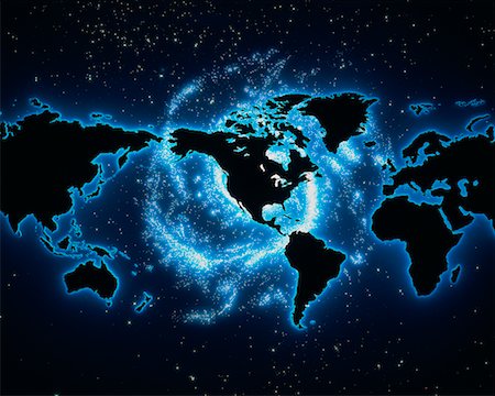 simsearch:700-00012077,k - World Map over Galaxy Stock Photo - Rights-Managed, Code: 700-00005874