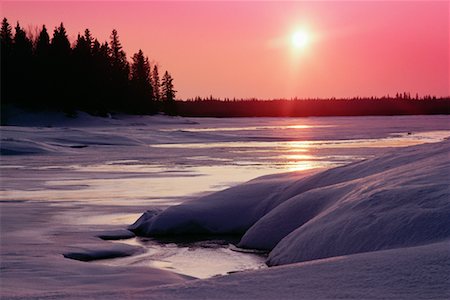 Sonnenuntergang Nelson River, Kreuz Lake Manitoba, Kanada Stockbilder - Lizenzpflichtiges, Bildnummer: 700-00006016