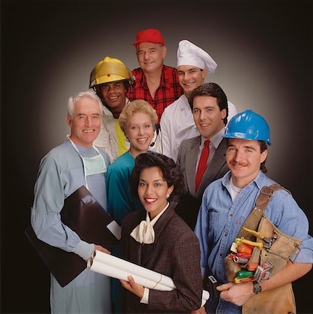 Group Portrait of People with Various Occupations Stock Photo - Rights-Managed, Code: 700-00006741