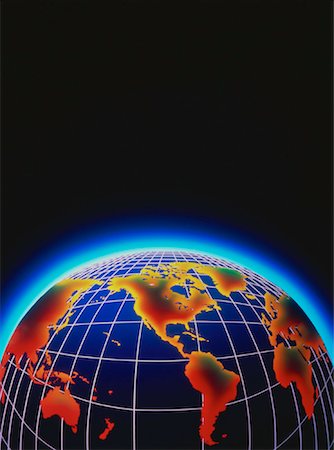 World Map with Horizon Stock Photo - Rights-Managed, Code: 700-00007515