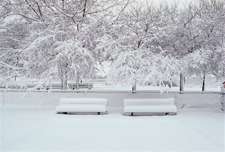 roland weber - Snow Covered Benches Jeanne Mance Park Montreal, Quebec, Canada Stock Photo - Rights-Managed, Code: 700-00007875