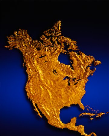 Relief Map of North America Foto de stock - Con derechos protegidos, Código: 700-00009110