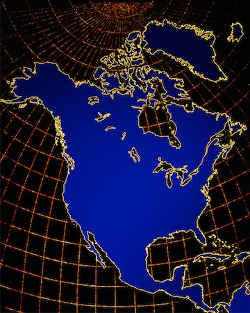 free trade - Grid and Map North America Fotografie stock - Rights-Managed, Codice: 700-00009112