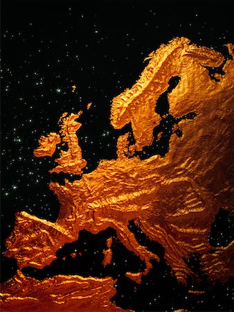 Map Europe in Space Foto de stock - Con derechos protegidos, Código: 700-00009482