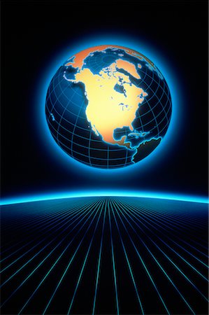 free trade - Globe and Grid North America Fotografie stock - Rights-Managed, Codice: 700-00003218