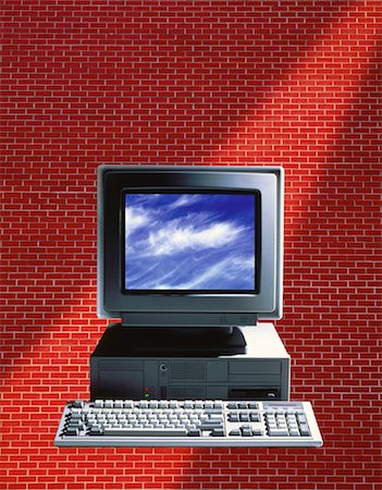 simsearch:700-00017861,k - Computer in Front of Brick Wall Stock Photo - Rights-Managed, Code: 700-00014067