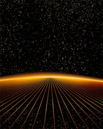 perspective grid horizon - Golden Grid and Starry Sky Stock Photo - Rights-Managed, Code: 700-00014189