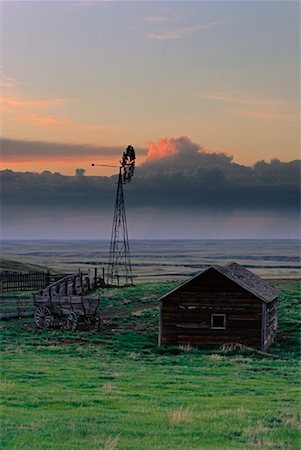 Windmill and Farm After Storm Near Dorothy, Alberta, Canada Stock Photo - Rights-Managed, Code: 700-00014342