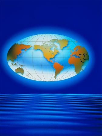 simsearch:700-00042293,k - Oval World Globe and Grid Stock Photo - Rights-Managed, Code: 700-00014573