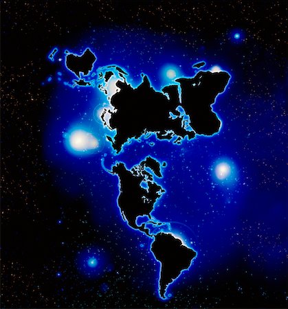 simsearch:700-00012077,k - World Map and Starry Sky Stock Photo - Rights-Managed, Code: 700-00014802