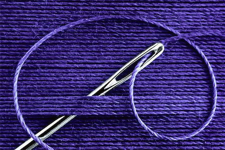 sewing needle close up - Close-Up of Threaded Needle Stock Photo - Rights-Managed, Code: 700-00015974