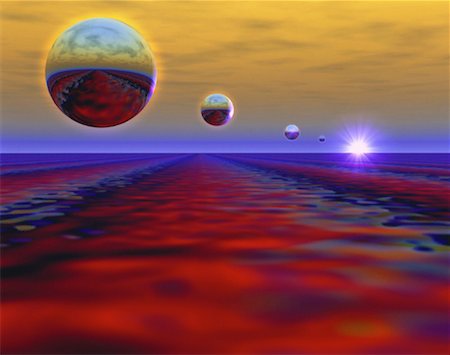 simsearch:700-00017901,k - Floating Spheres in Abstract Landscape Stock Photo - Rights-Managed, Code: 700-00016546