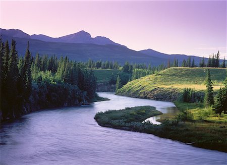 Bow River Bow Valley Provincial Park, Alberta, Canada Photographie de stock - Rights-Managed, Code: 700-00016818