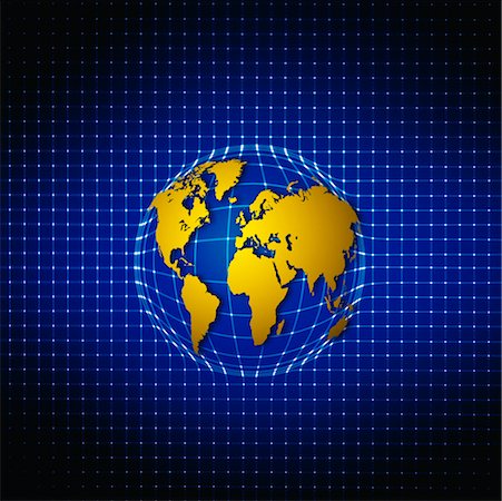 World Map and Grid Stock Photo - Rights-Managed, Code: 700-00017174