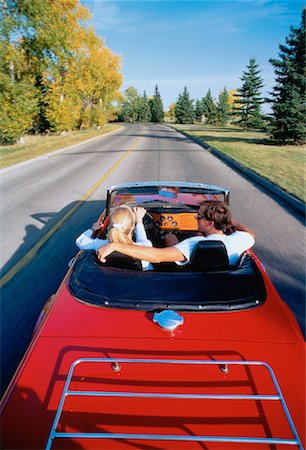 Back View of Couple Driving in Convertible Stock Photo - Rights-Managed, Code: 700-00017184