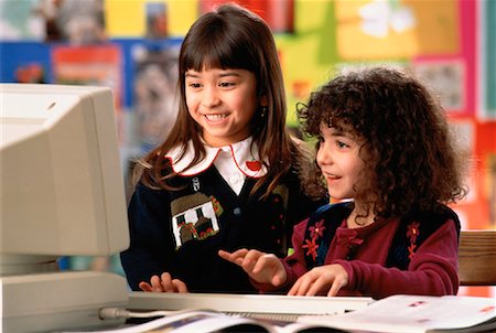 simsearch:700-00014462,k - Young Girls at Computer in Classroom Stock Photo - Rights-Managed, Code: 700-00017230