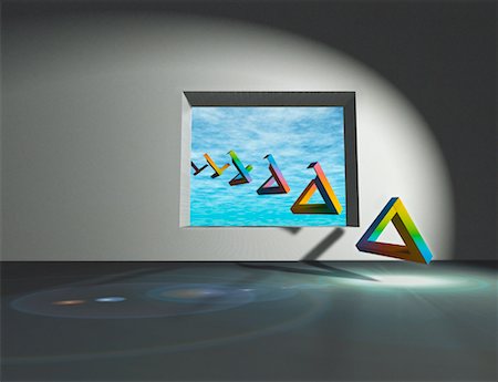 simsearch:700-00017861,k - Triangles Floating out of Window Stock Photo - Rights-Managed, Code: 700-00017746