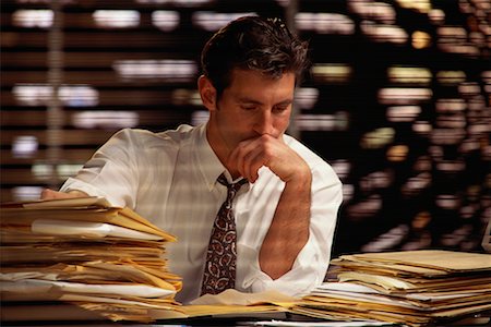 simsearch:700-00552174,k - Businessman Working Late Stock Photo - Rights-Managed, Code: 700-00017795