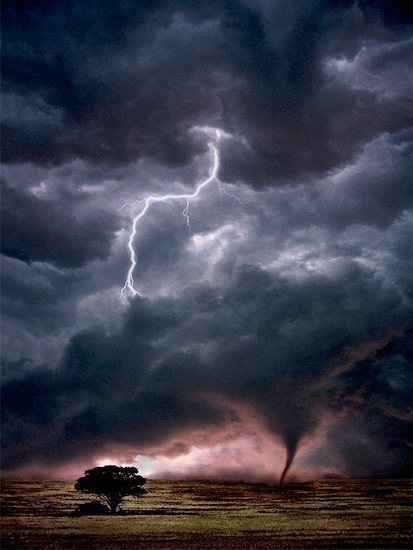 Thunderstorm and Tornado Photographie de stock - Premium Droits Gérés, Artiste: Allan Davey, Le code de l’image : 700-00018368