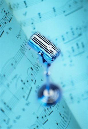 Antique Microphone and Sheet Music Stock Photo - Rights-Managed, Code: 700-00019263