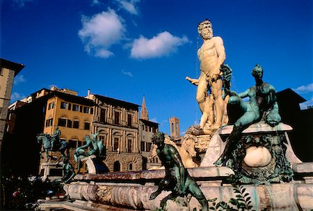 florence square italy art picture - Neptune Florence, Tuscany, Italy Stock Photo - Rights-Managed, Code: 700-00019709