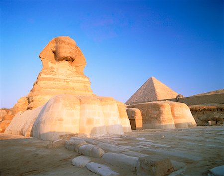 The Sphinx and The Great Pyramid Cairo, Egypt Stock Photo - Rights-Managed, Code: 700-00010075