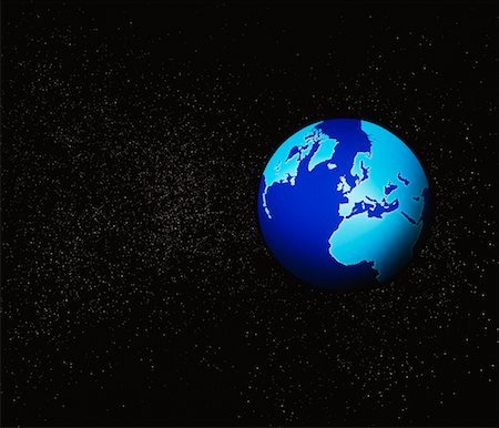 World Map on Globe in Space Stock Photo - Rights-Managed, Code: 700-00011522