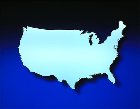 simsearch:700-00011636,k - Map of USA Foto de stock - Con derechos protegidos, Código: 700-00011666