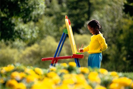 Young Girl with Easel Outdoors Stock Photo - Rights-Managed, Code: 700-00012869